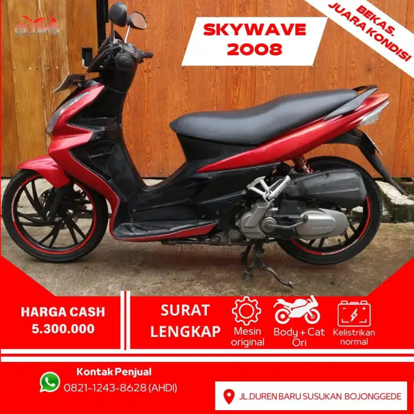 SUZUKI SKYWAVE 2008 SS LENGKAP CAT BODY ORI