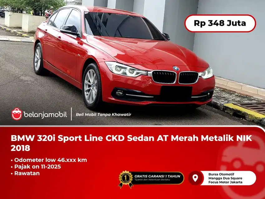 [LOW KM] BMW 320i 320 i Sport Line Sedan CKD 2.0 AT Merah 2018/2019