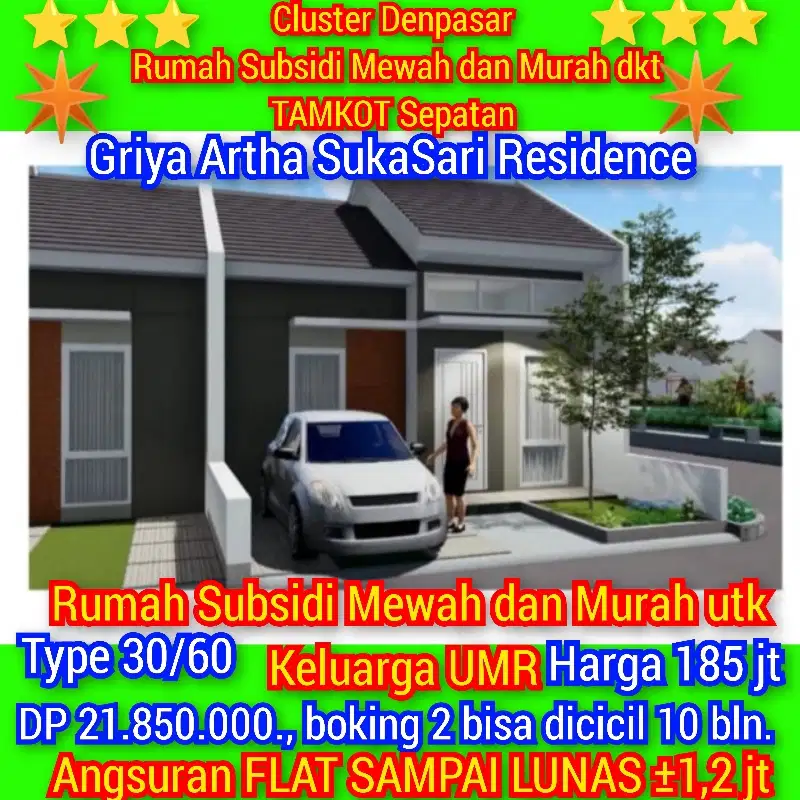 Cluster Denpasar Rumah Subsidi Mewah utk ank dan istri Mu.