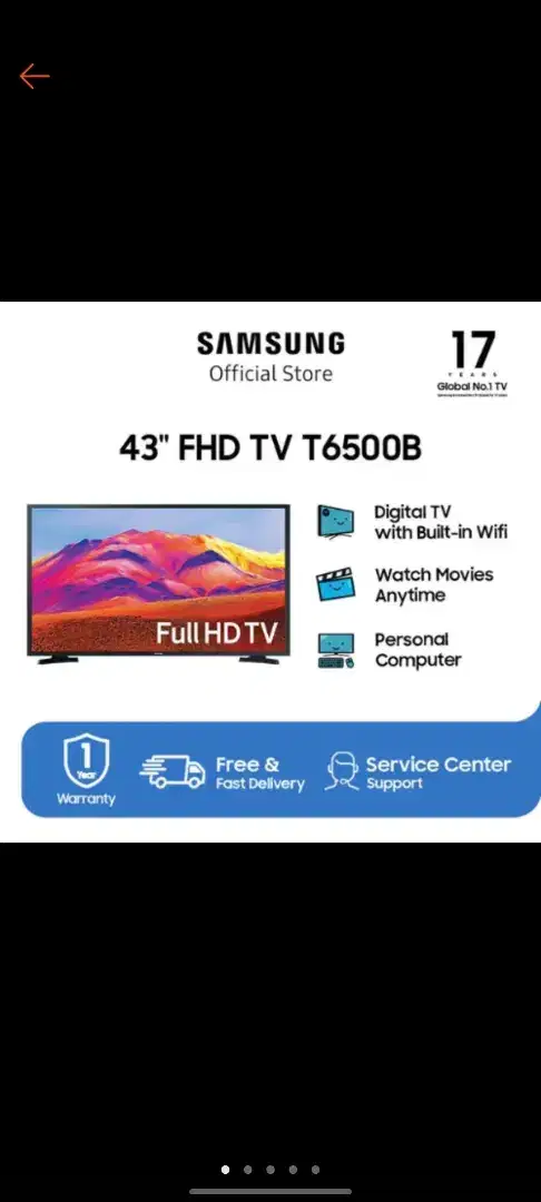 Sale! NEGO WAJAR ! Samsung Smart TV 43 Inch full HD Ultra Clean  View