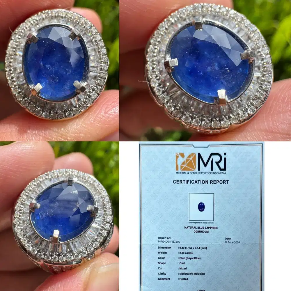 Natural Royal Blue Sapphire Ceylon 2.38crt Heated