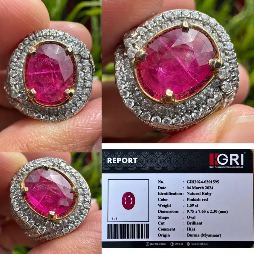 Natural Ruby Burma Pinkish Red 1.59crt H(a)