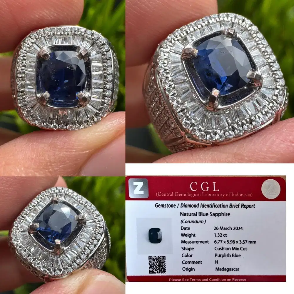 Natural Purplish Blue Sapphire 1.32crt Madagascar Heat