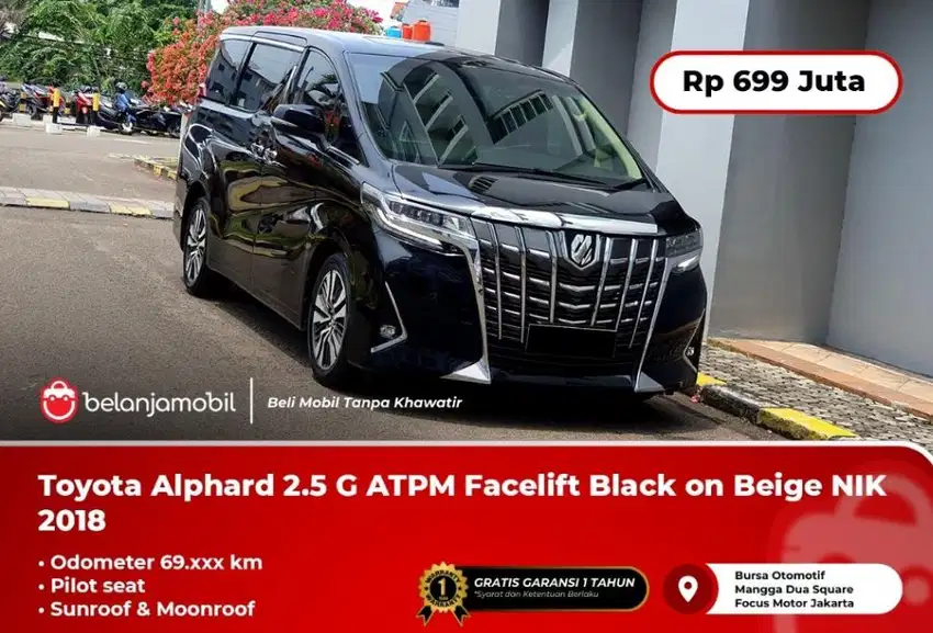 [PILOT SEAT] Toyota Alphard 2.5 G ATPM Facelift Black 2018/2019