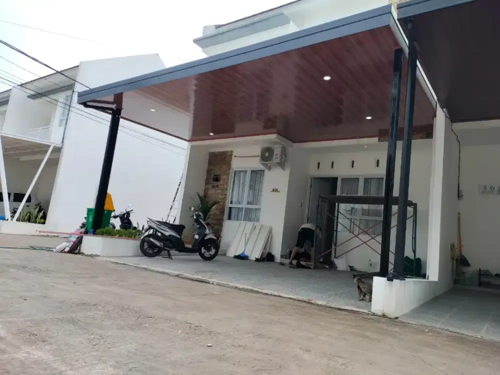 Kanopi alderon singel plafon PVC terpasang