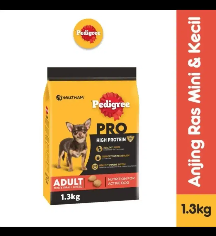 Pedigre high protein makanan anjing 1,3kg