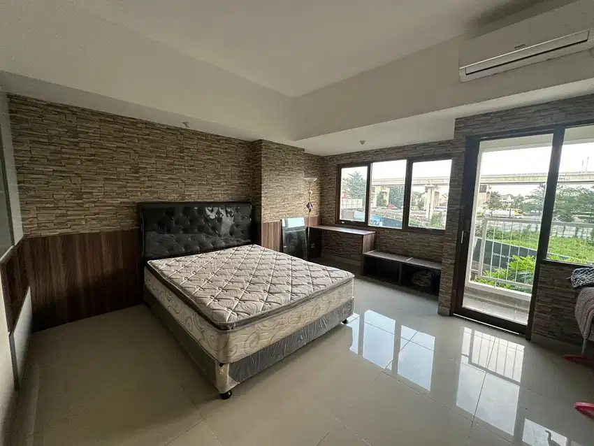 Dijual Cepat Apartemen Studio Besar Akses Stasiun LRT Furnished