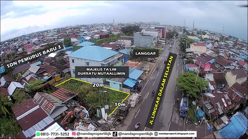 tanah 10x20m di jl.lingkar dalam selatan banjarmasin