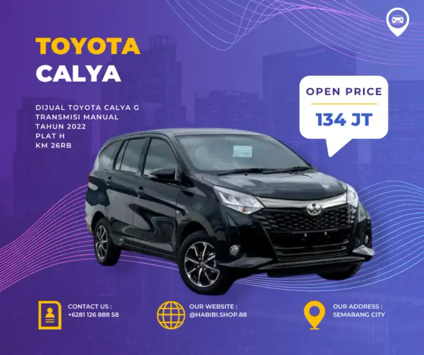 Toyota Calya Tertinggi G MT Hitam KM 20 ribuan Pajak Panjang Nov 25