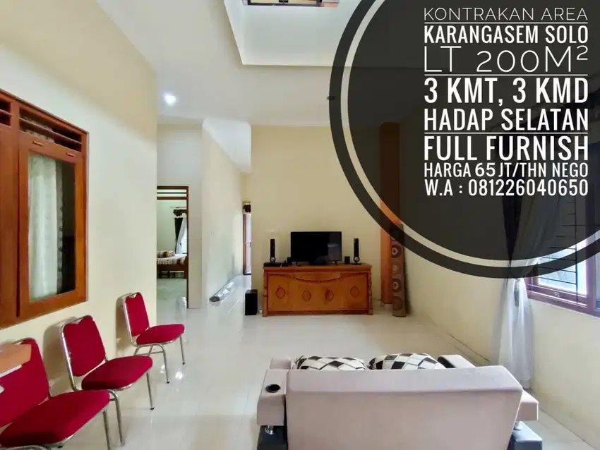 Kontrakan Include Furnish Area Karangasem Solo, Dekat Alana, Alila