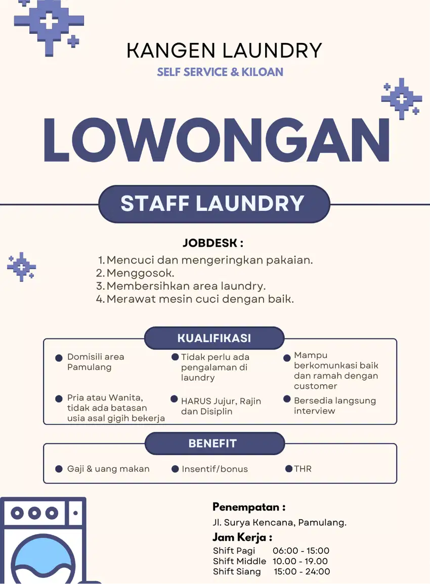 Lowongan Kerja Staff Laundry