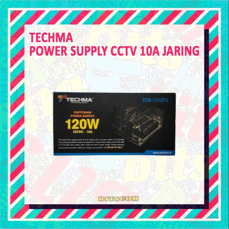 Power Supply Techma Switching  (TCM-1210PS) CCTV Jaring 12 Volt 10 A