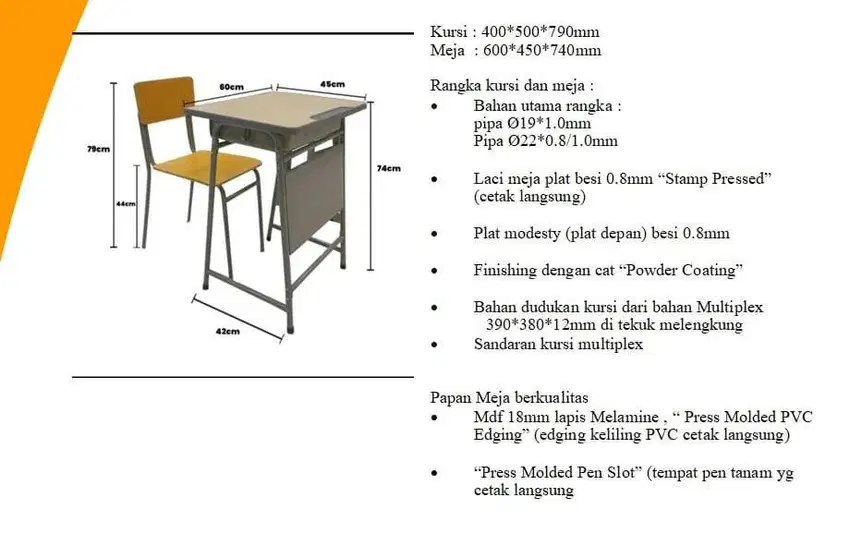 Set meja belajar siswa