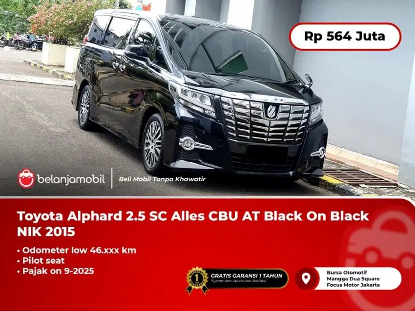 [LOW KM] Toyota Alphard 2,5 SC Alles CBU PilotSeat AT Black 2015/2016