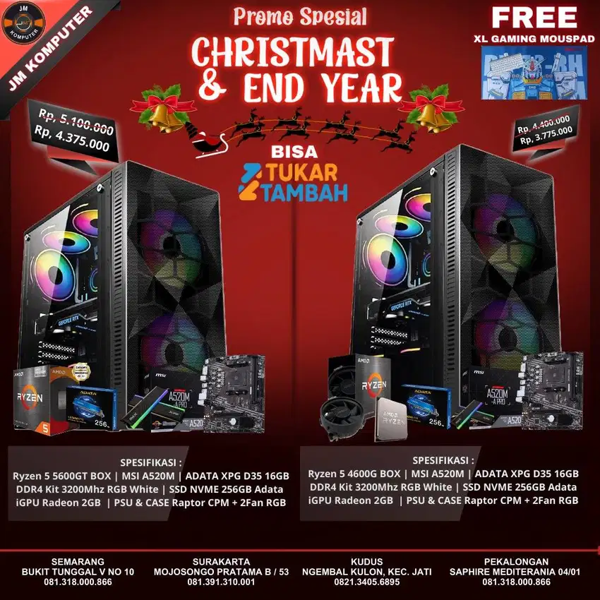 JUAL PC GAMING PROMO  NATAL DAN AKHIR TAHUN ALL NEW BERGARANSI