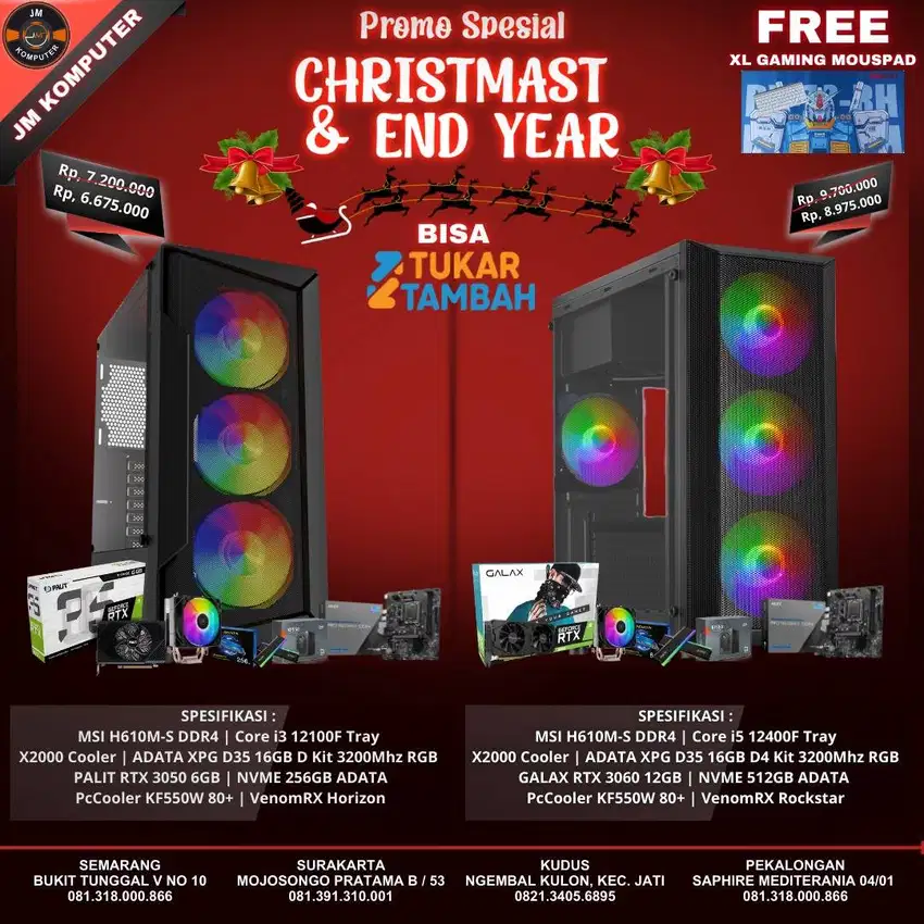 JUAL PC GAMING PROMO SPESIAL  NATAL DAN AKHIR TAHUN ALL NEW BERGARANSI