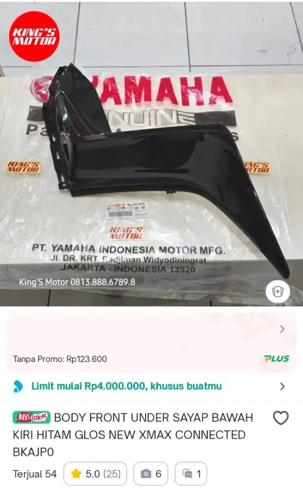 Body Sayap bawah kiri xmax connected