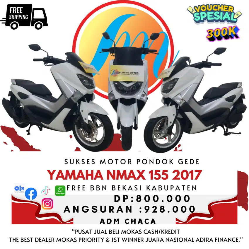 YAMAHA NMAX 155 TAHUN 2017 FREE BBN BEKASI KABUPATEN