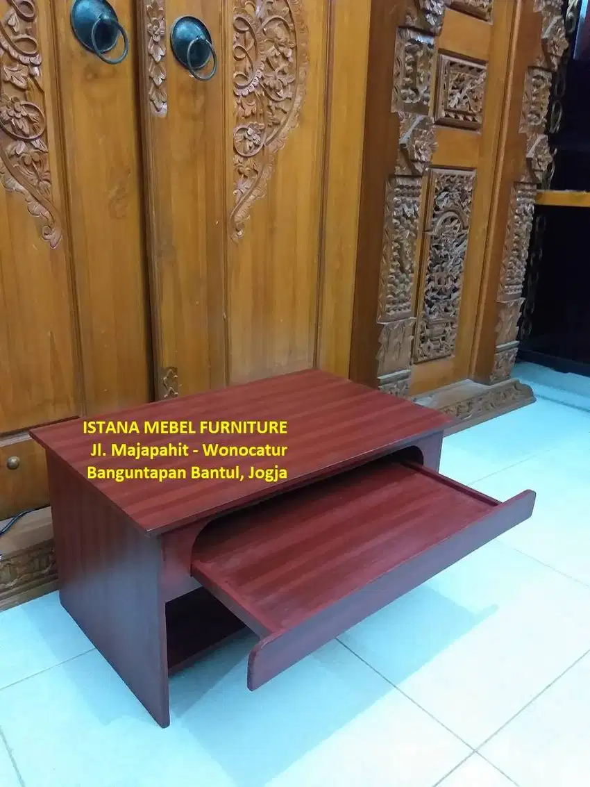 Meja Tulis Komputer Laptop Belajar Keyboard Pendek Lesehan Kayu (kas)