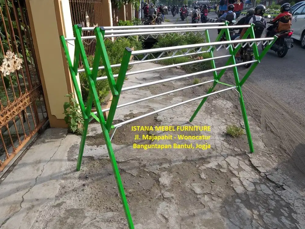 Jemuran Hanger Handuk Pakaian Baju Lipat Aluminium Berdiri Besar (kas)