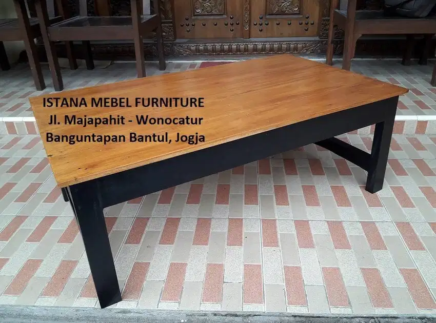 Meja Warung Cafe Rumah Makan Panjang Lesehan Pendek Kayu Mahoni (kas)