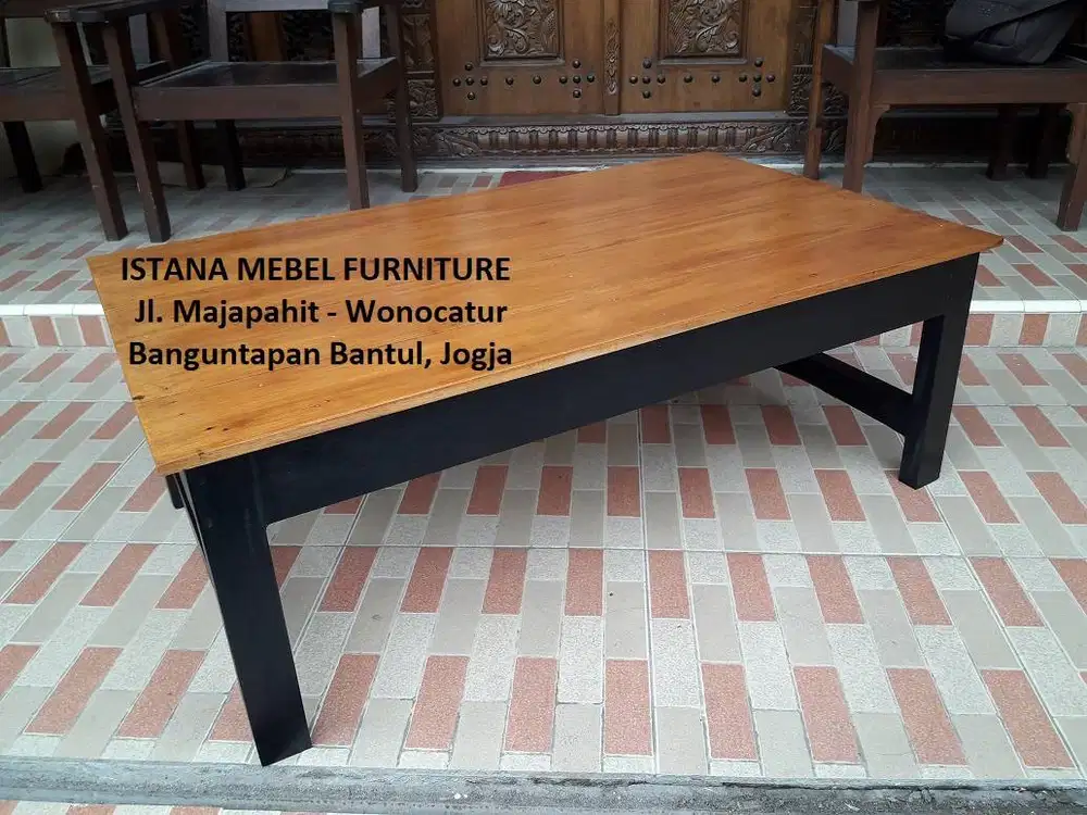 Meja Tulis Komputer Laptop Belajar Kost Lesehan Panjang Pendek Kayu #4