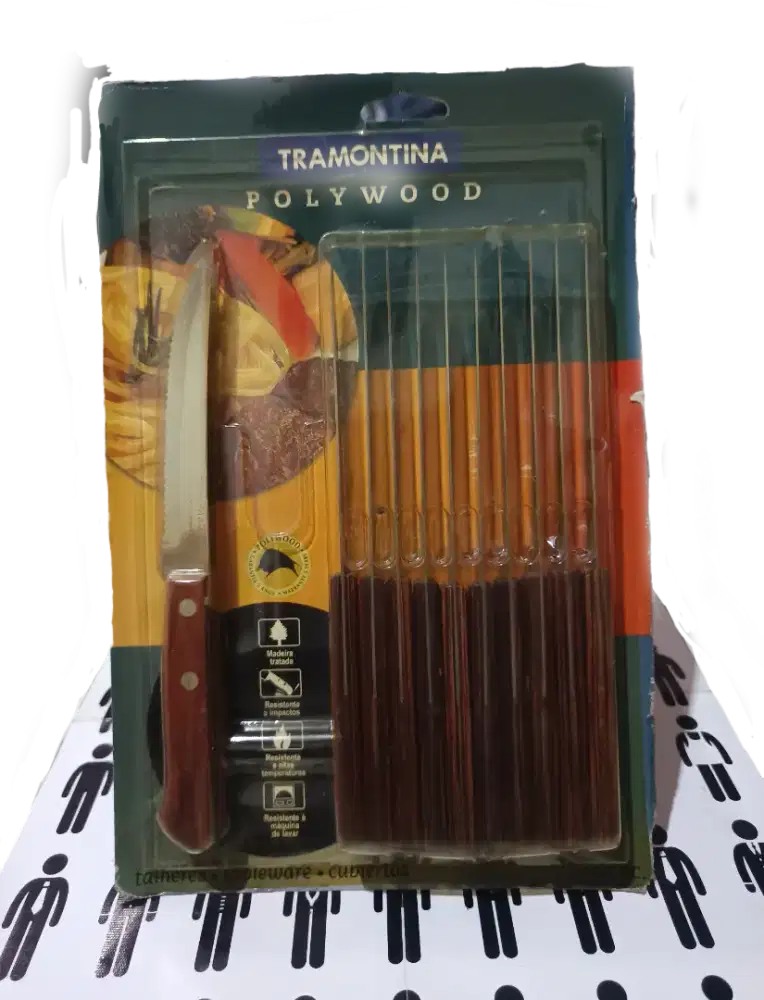 Pisau Steak Tramontina Stainless steel Gagang Kayu 12pcs(21100/075)