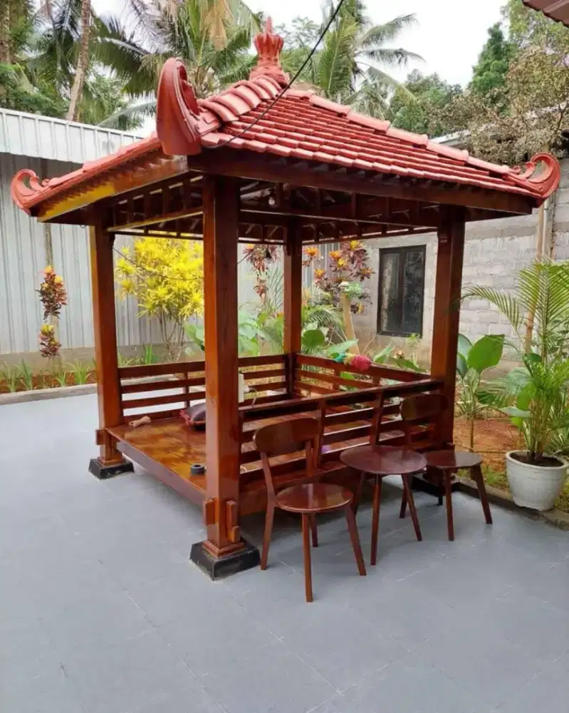 saung taman,saung kayu