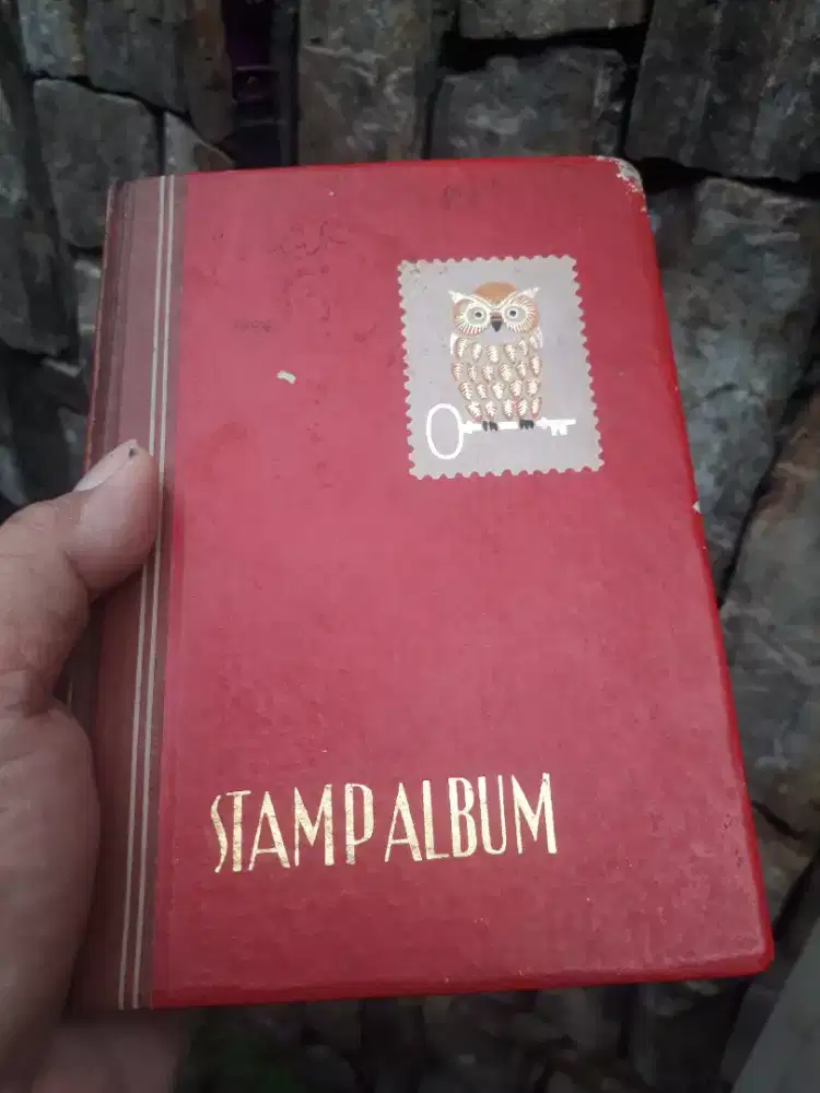 Antik vintage full isi 1 buku rapet koleksi perangko filateli jadul