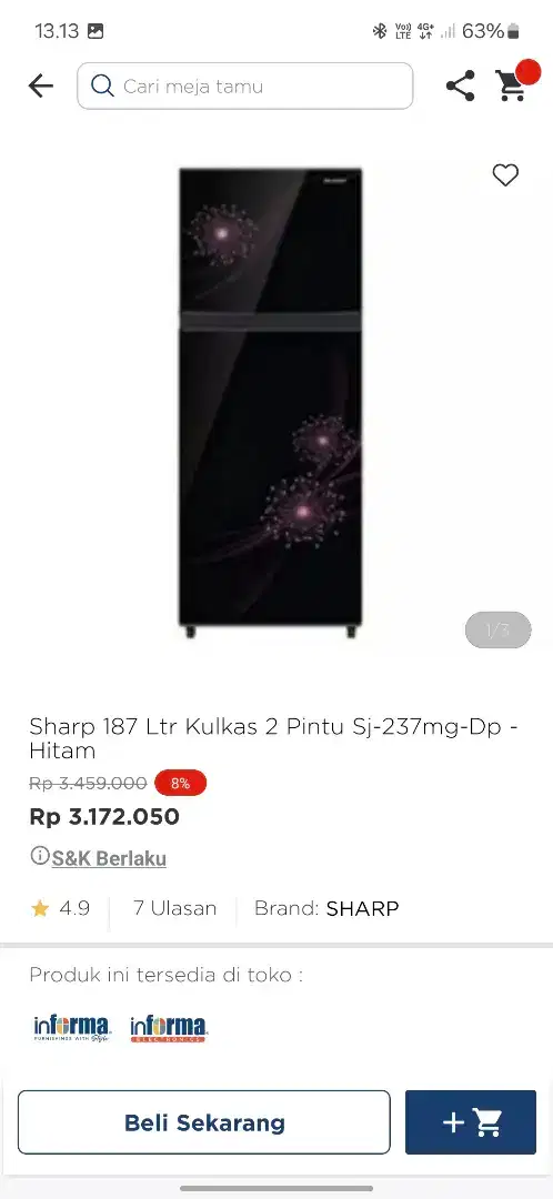 Promo kulkas sharp 2 pintu murah