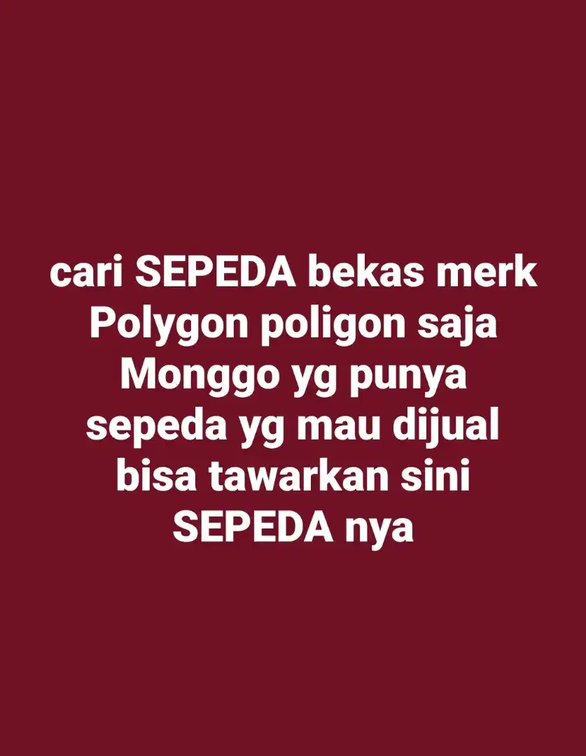 info sepeda sepeda bekas merk Polygon yg mau dijual bisa tawarkan saya