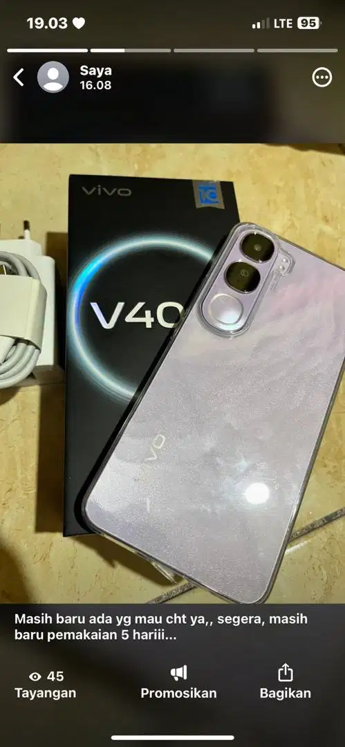 Vivo v40 , masih baru cm buka segel doang masih lengkap