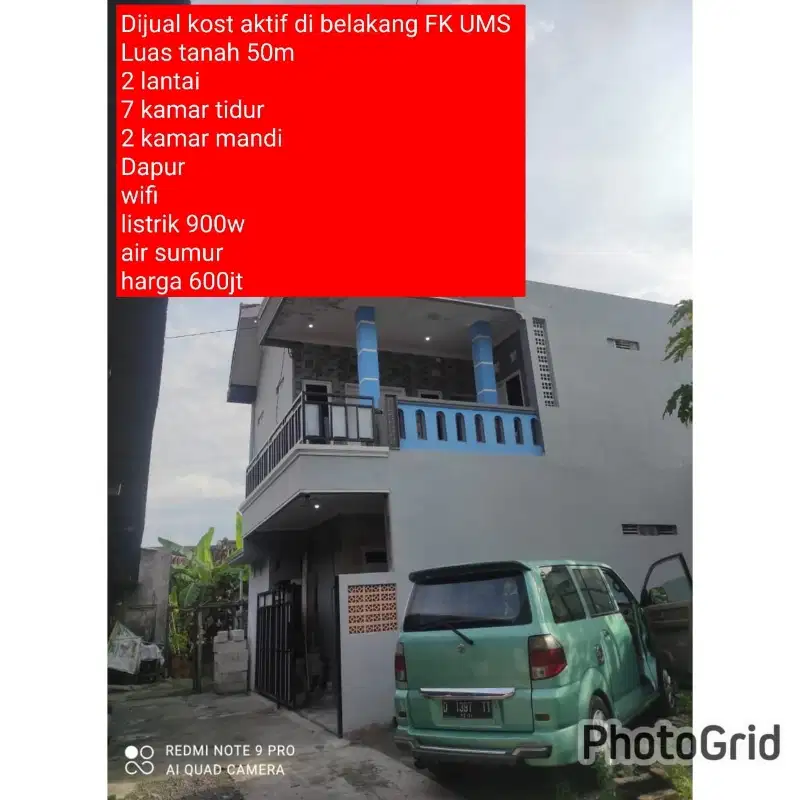 Dijual segera kost aktif di belakang fk UMS