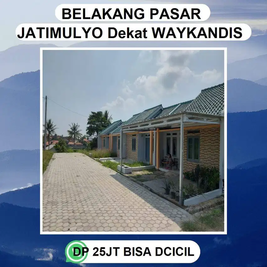 RUMAH MURAH DBELAKANG PASAR JATIMULYO DEKAT KAMPUS ITERA DP MURAH