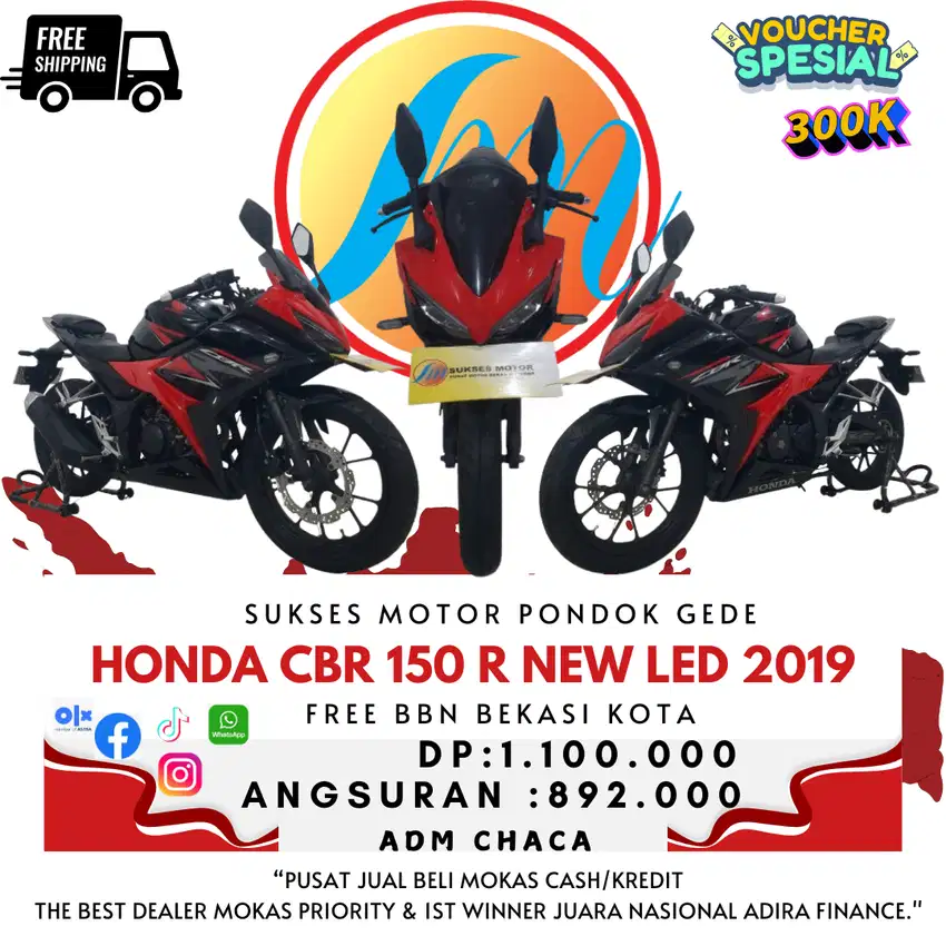 HONDA CBR 150 R NEW LED 2019 FREE BBN BEKASI KOTA