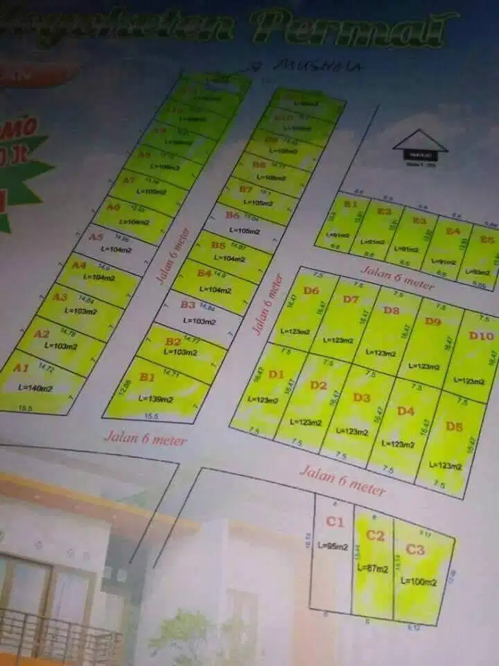 Dijual Tanah Kavling Milik Pribadi (2 Kavling berjajar) E4 dan E5