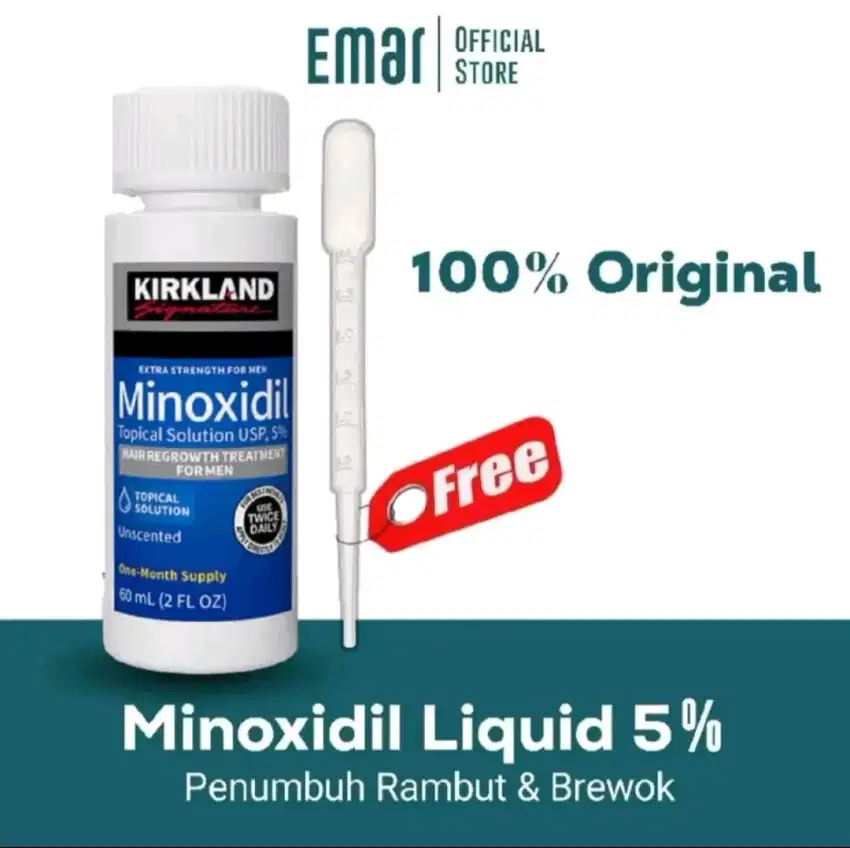 KIRKLAND MINOXIDIL BIOTIN PENUMBUH RAMBUT,BREWOK,ALIS,KUMIS,JAMBANG