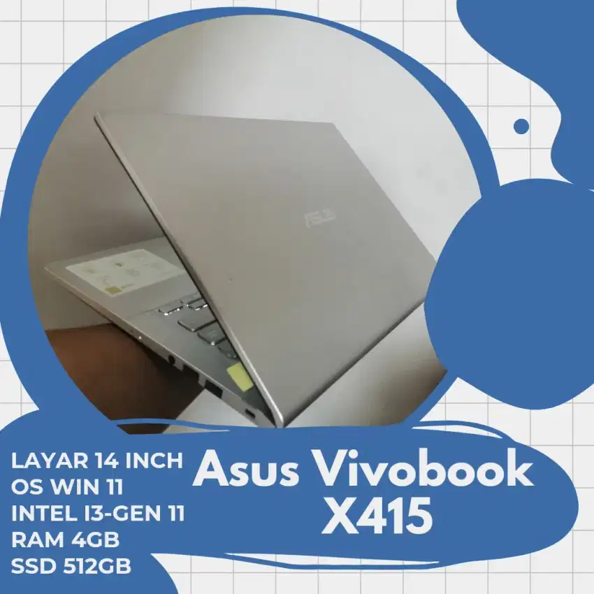 Asus x415 ram 4gb ssd 512 Fullset Siap Pakai