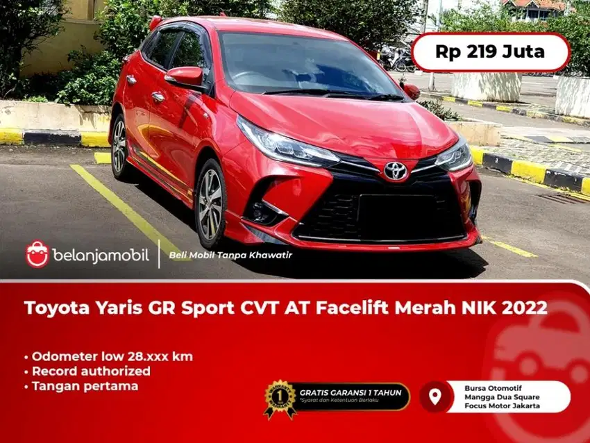 [ LOW KM 28RB ] Toyota Yaris GR Sport CVT AT Facelift Merah 2022/2023