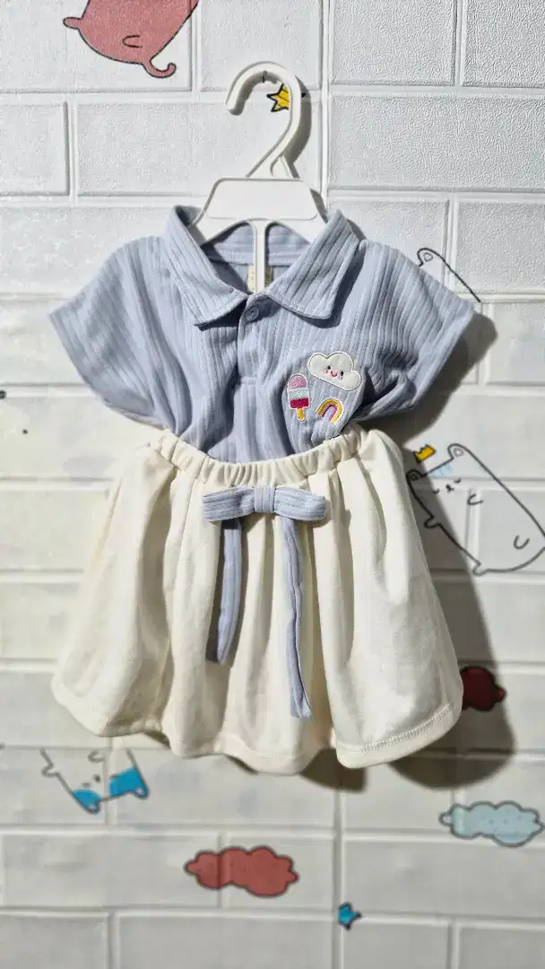 Baju set anak bahan knit korea