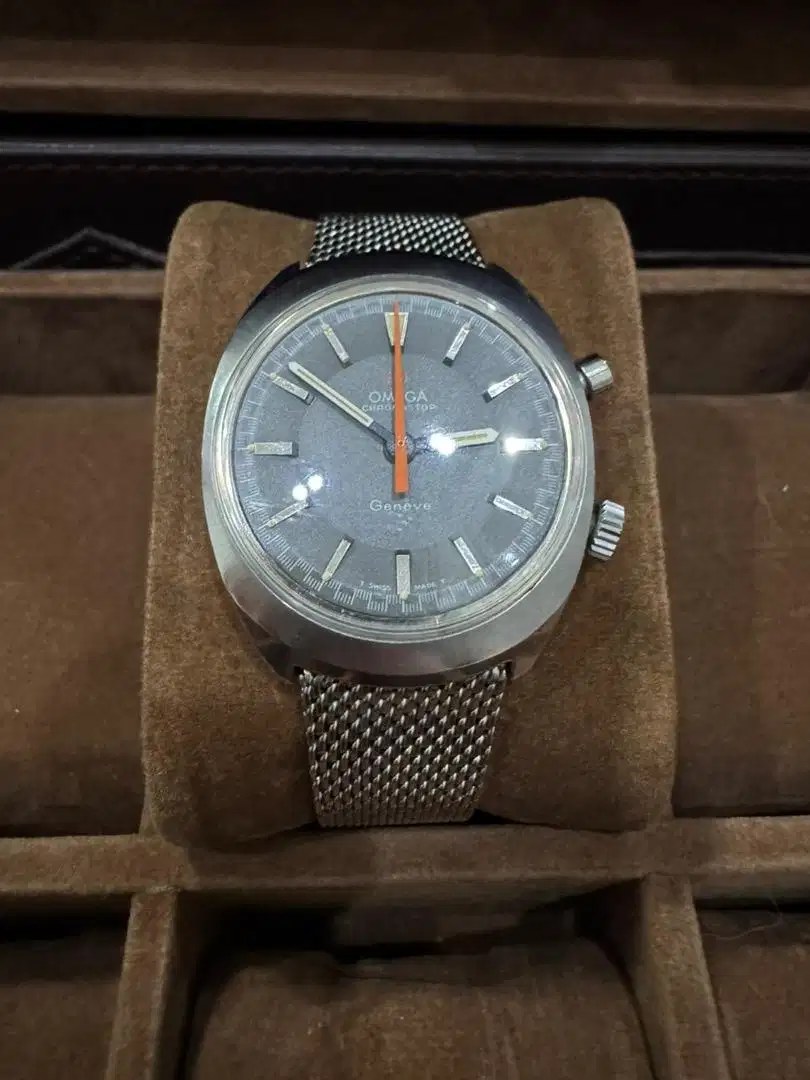 Jual Beautiful Vintage Omega Chronostop Geneve Grey Dial