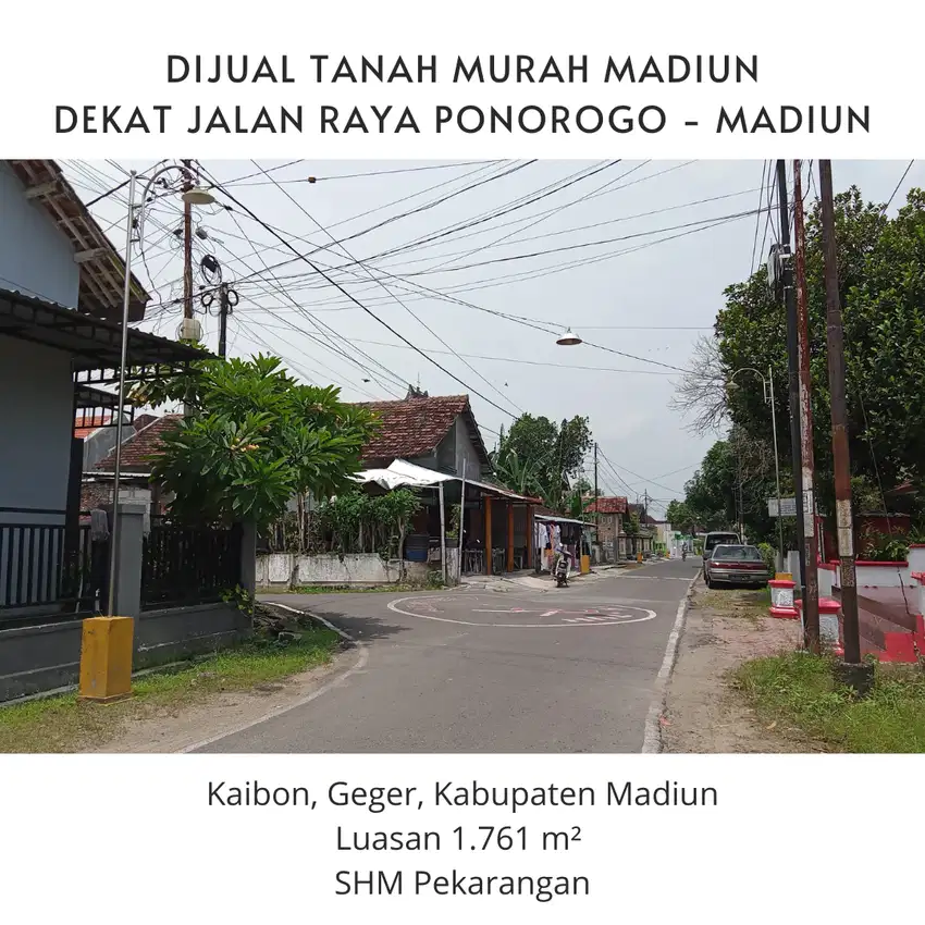 Tanah Murah Madiun Kaibon, Dekat Jalan Raya Ponorogo - Madiun