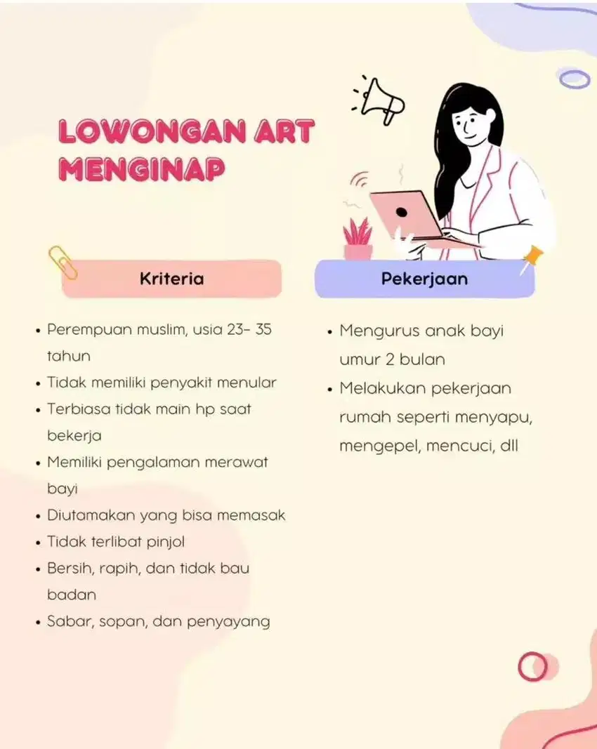 ART / ASISTEN RUMAH TANGGA / BABY SITTER