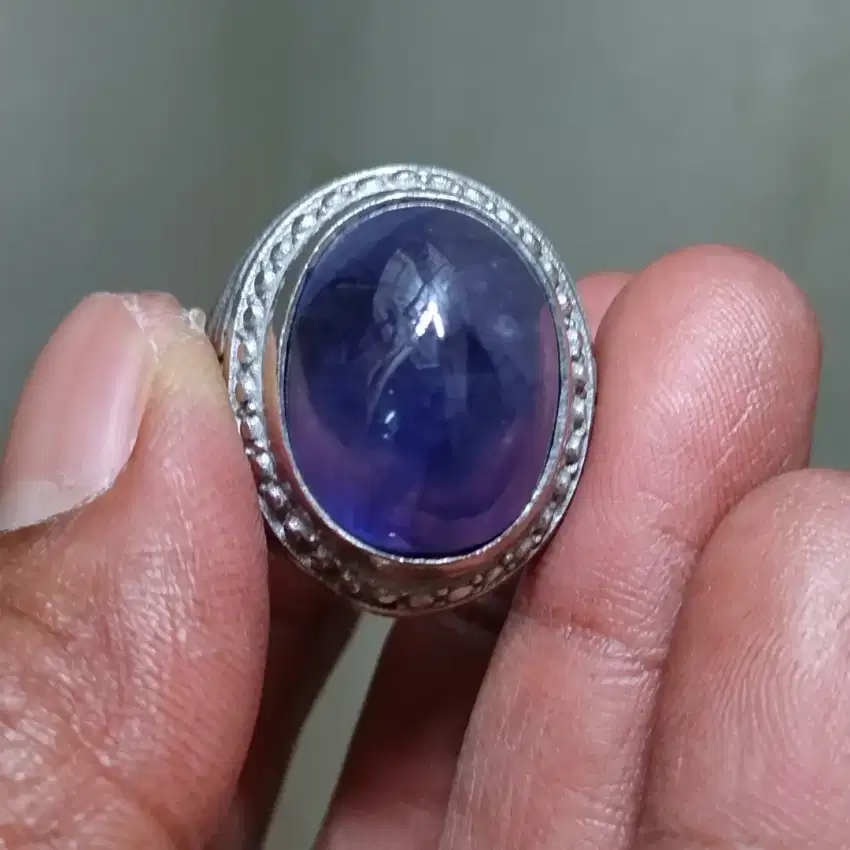 Blue safir afrika mozambiq natural ring no 9