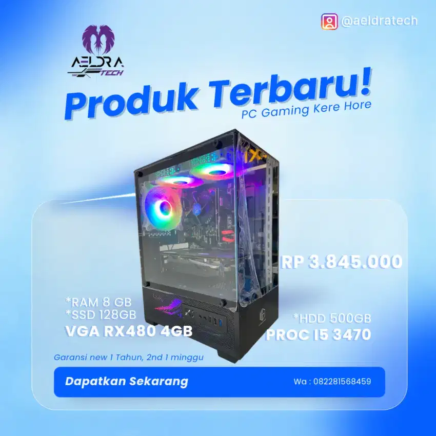 PC GAMING EDITING RENDERING I5 | RX480 4GB | RAM 8GB | SSD 128GB