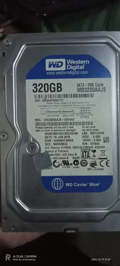 Hardisk Western digital 320 gb