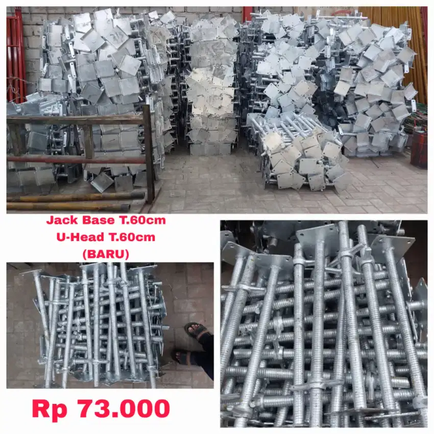 JUAL BARU BEKAS JACK BASE U HEAD DRAT BAWAH T.60CM SCAFFOLDING