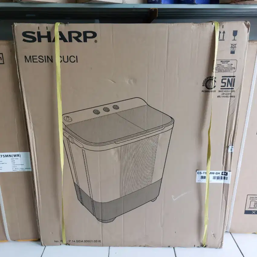 MESIN CUCI SHARP 9KG 2 TABUNG T90MW GARANSI RESMI