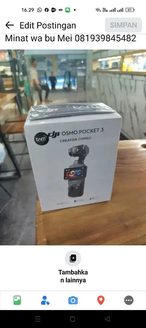 Dji osmo poket 3 creator combo kredit tanpa dp.