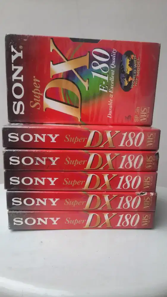 Kaset kosong video VHS SONY super DX E-180